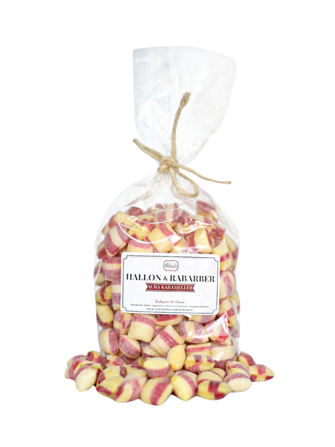 Sura Hallon & Rabarber karameller stor 30st/frp